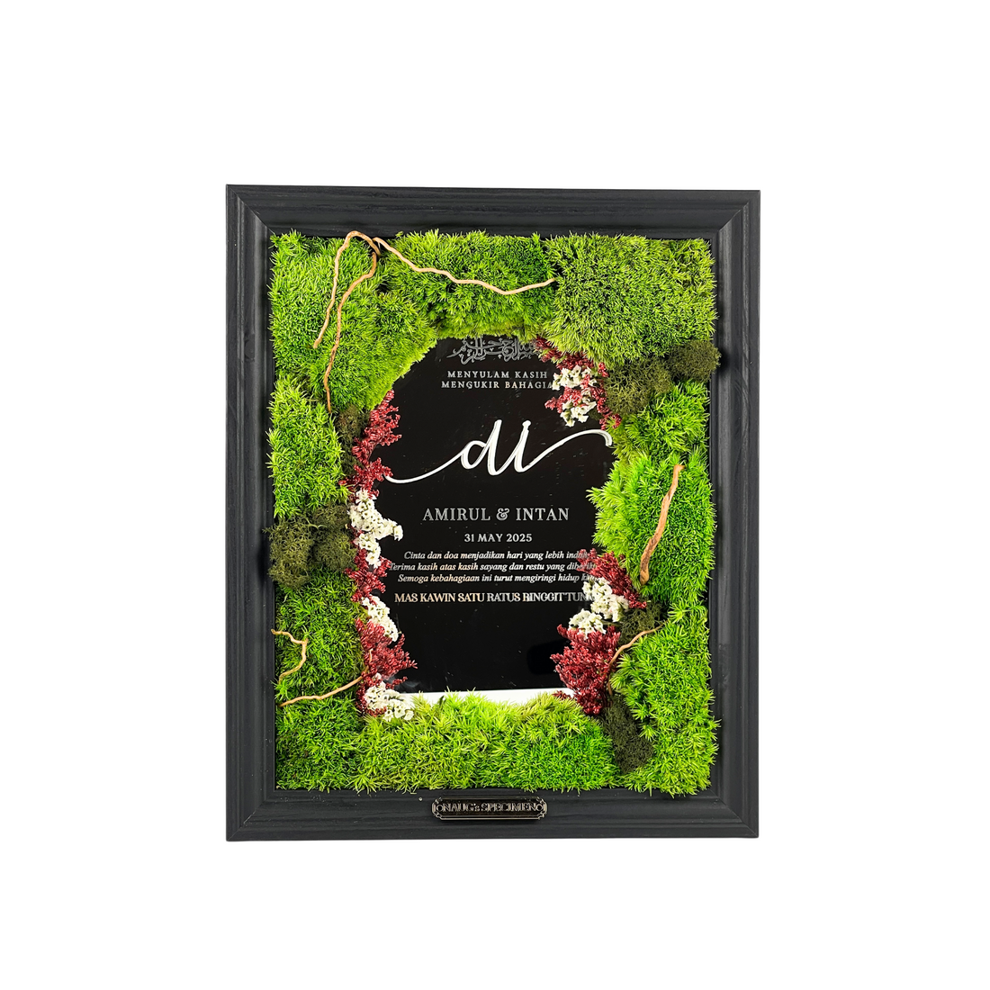 Preserved Moss Frame for Mas Kahwin?!