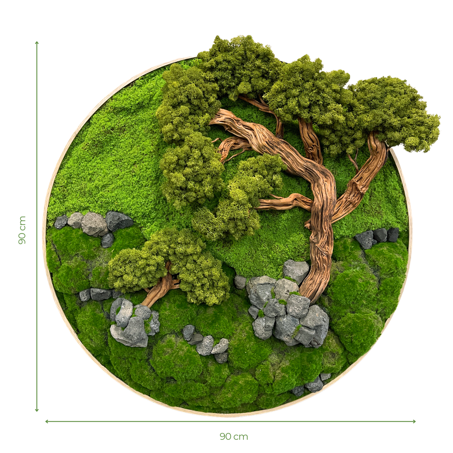 Bonsai Preserved Moss Frame 90CM