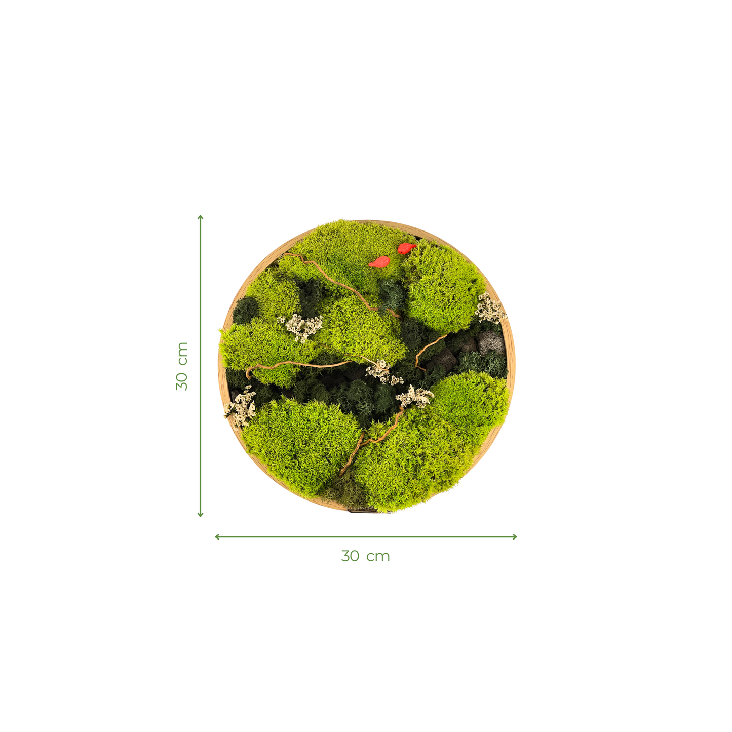 Preserved Moss Frame with Figurines 30CM