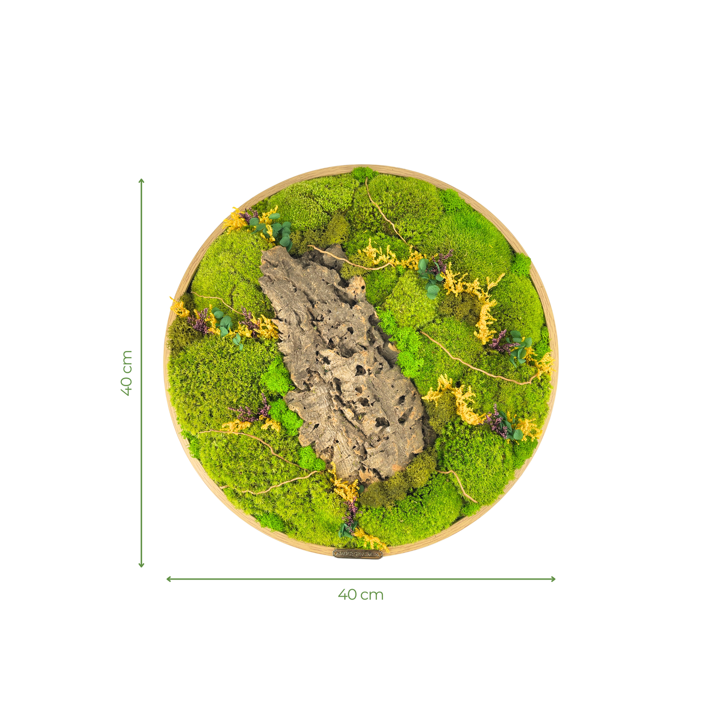 Preserved Moss Frame with Cork Bark 40CM